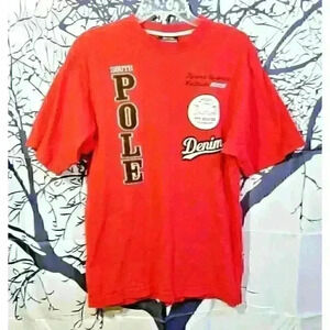 SOUTH POLE Mens RED 100% Cotton Polo T-Shirt Top size Med